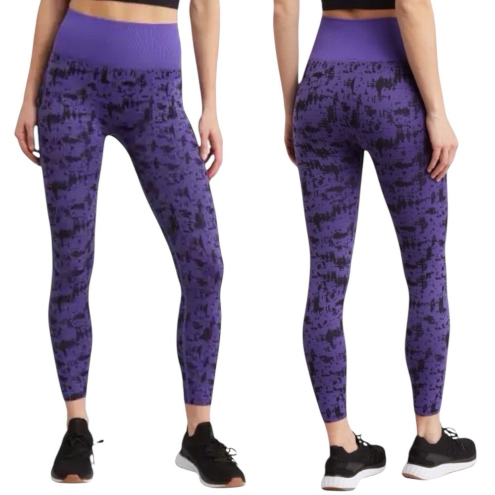 Z by Zella‎ Purple Black Abstract 7/8 Leggings Women's XS High Rise Athleisure